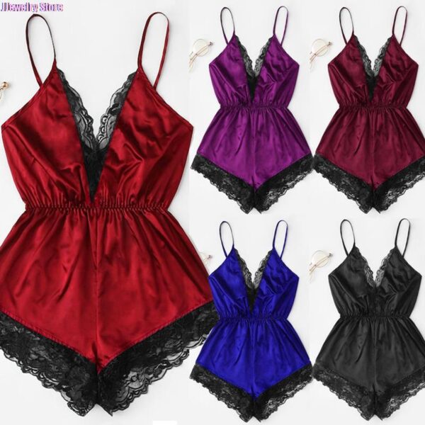 1X Women Sleepwear Comfortable Sleeveless Strap Nightwear Lace Trim Satin Sleep Tops Sets Women Sleeping Wear Pijamas