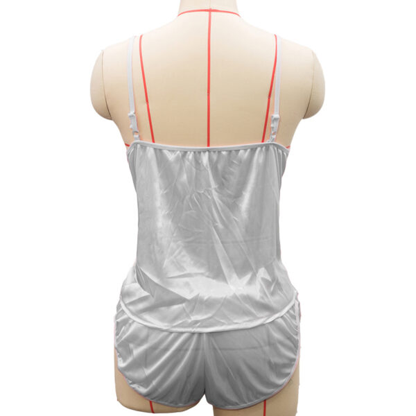 2 PCS Womens Sleepwear Satin Pajama Cami Set Silk Solid Nightwear Lingerie S55 - Image 5