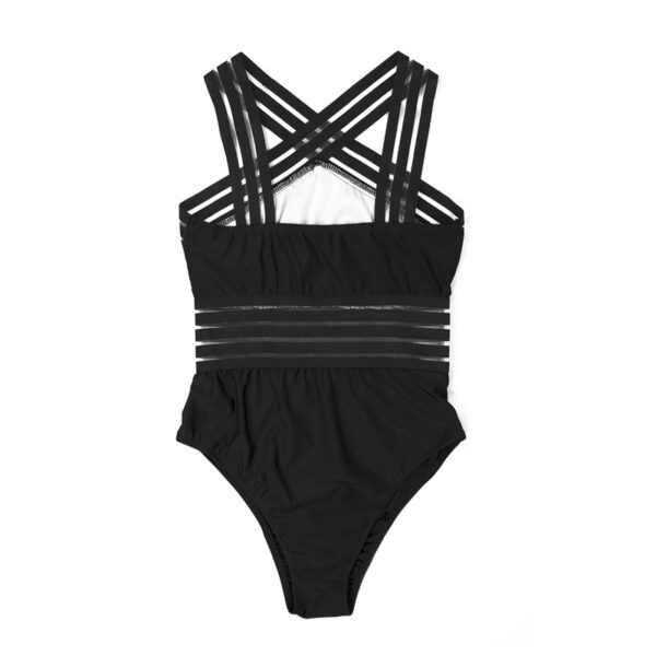 2019 Sexy One Piece Swimsuit Hot Sale Women Bandage Cross Back Neck Monokini Black Swimwear Women Bathing Suits Women's Swimsuit - Image 3