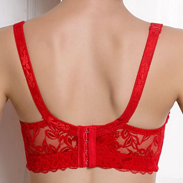 2020 Sexy Full Lace Women's Bras Push Up Coverage Flower Adjustable Intimates Bowknot Underwear size - Image 3