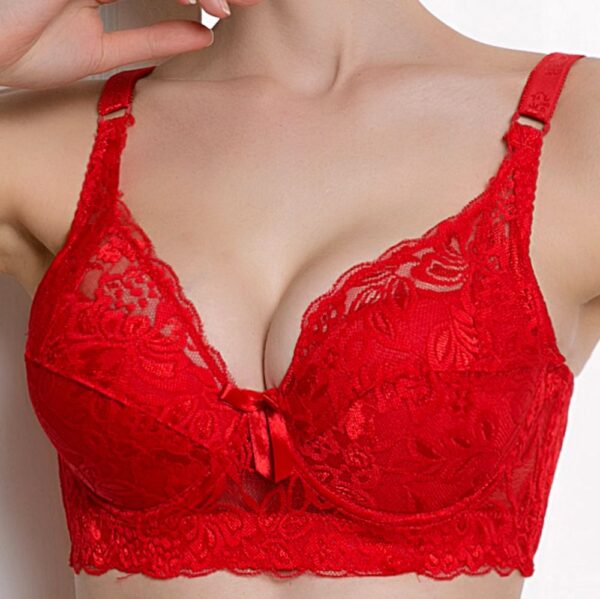 2020 Sexy Full Lace Women's Bras Push Up Coverage Flower Adjustable Intimates Bowknot Underwear size