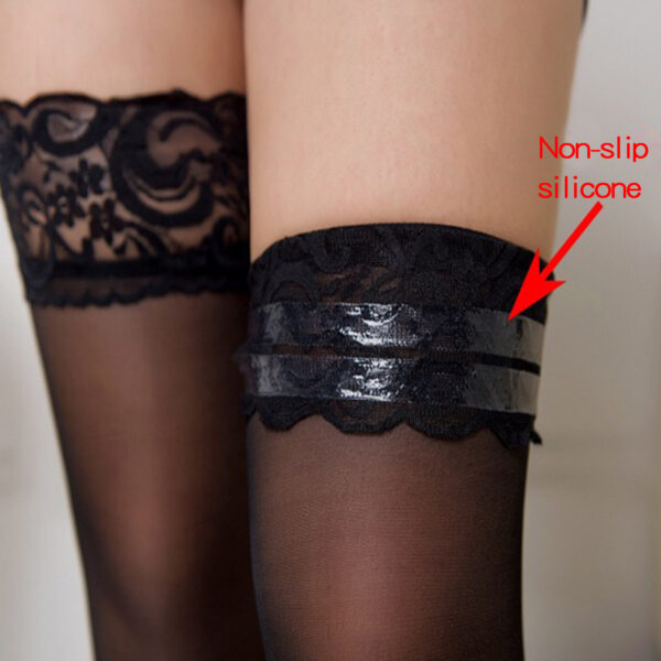 2020 sexy knee high socks designer Nylon lace fish net thigh high socks women transparent High elastic stockings Kawaii socks - Image 3