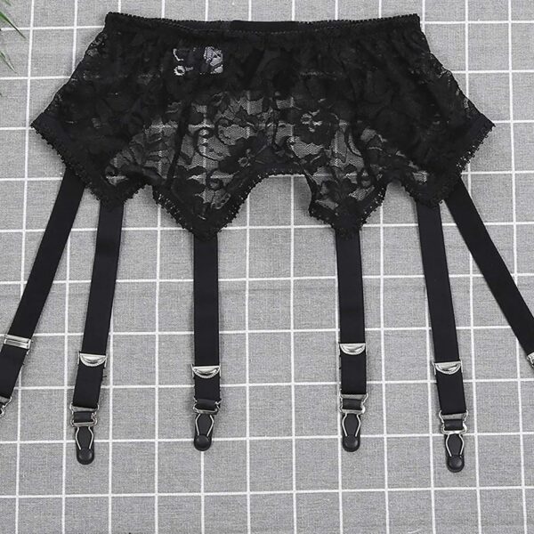 2021 New Lace hollow Underwear Accessories Women Retro High Waist Elastic Mesh Garter Belt Suspender Lingerie - Image 2