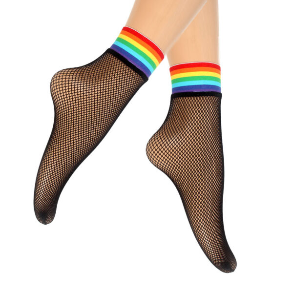 2021 Sexy Designer Striped Fish Net Thigh High Knee Long Ankl Socks Women Transparent Elastic Tight Stockings Kawaii Large Size - Image 6