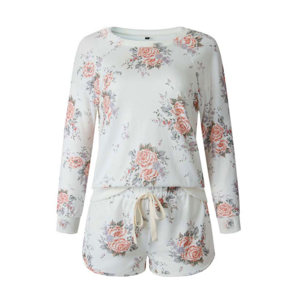 2022 Floral Print Pajama Set Women Suit Lounge Wear Loungewear Women Home Suit Long Sleeve Flower Homewear Sleepwear - Image 3