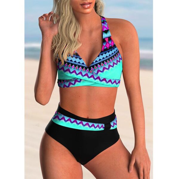 2022 New Swimsuit Sexy Plus Size High Waist Printed Women Bikini Set Beachwear Push Up Bathing Suit Female Swimwear Two Piece - Image 2