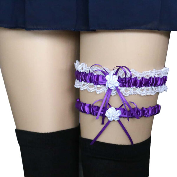 2Pcs/Set Bowknot thigh Garter Women Lace Garter Sexy Bridal Leg Garters Wedding Cosplay Decor Garter Belt Plus Size - Image 3