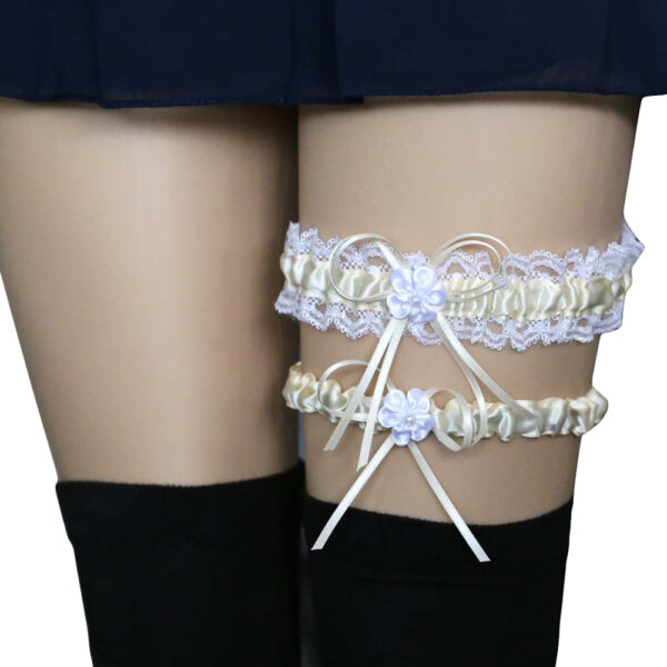 2Pcs/Set Bowknot thigh Garter Women Lace Garter Sexy Bridal Leg Garters Wedding Cosplay Decor Garter Belt Plus Size - Image 4