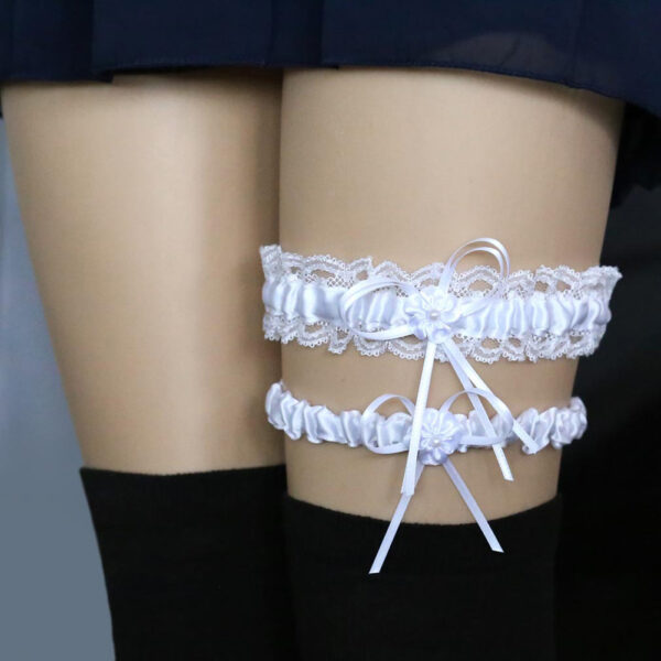 2Pcs/Set Bowknot thigh Garter Women Lace Garter Sexy Bridal Leg Garters Wedding Cosplay Decor Garter Belt Plus Size - Image 6