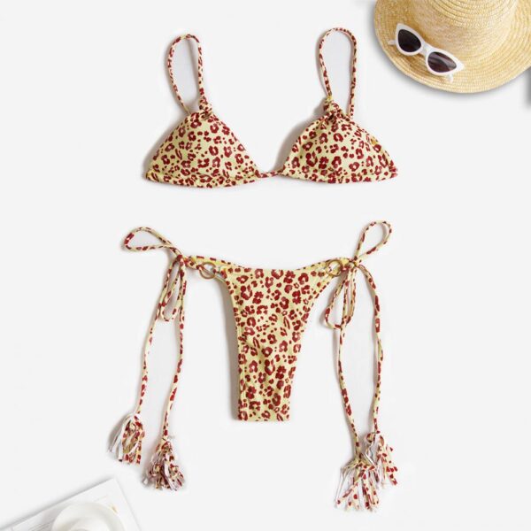 2Pcs Sexy Bikinis Set Women Swimsuit Adjustable Tie Belt Padded Bras Thongs Two Piece Bikinis Women Swimwear купальник женский - Image 4