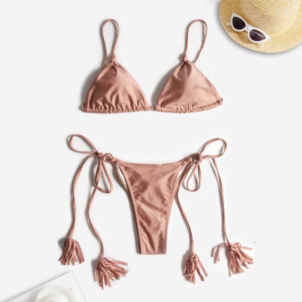 2Pcs Sexy Bikinis Set Women Swimsuit Adjustable Tie Belt Padded Bras Thongs Two Piece Bikinis Women Swimwear купальник женский - Image 6