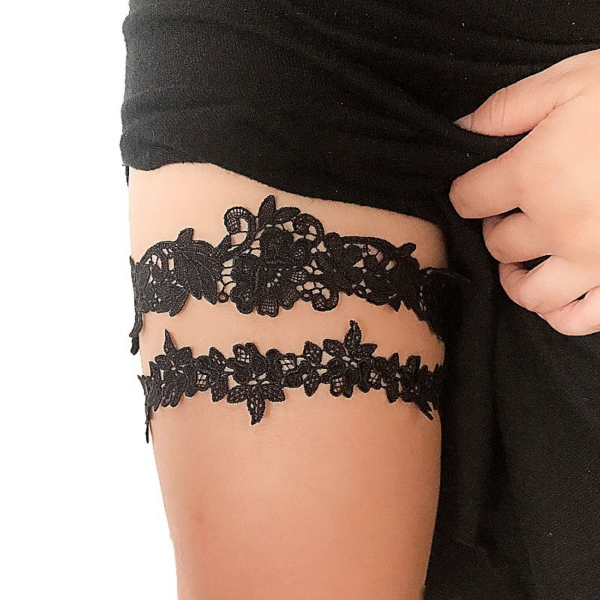 2pcs Bridal Lace Leg Ring Garter Belt Wedding Garter Blue White Embroidery Floral Fashion Sexy Bridal Thigh Ring Garter Belt - Image 3