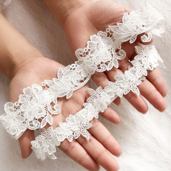 2pcs Bridal Lace Leg Ring Garter Belt Wedding Garter Blue White Embroidery Floral Fashion Sexy Bridal Thigh Ring Garter Belt - Image 4