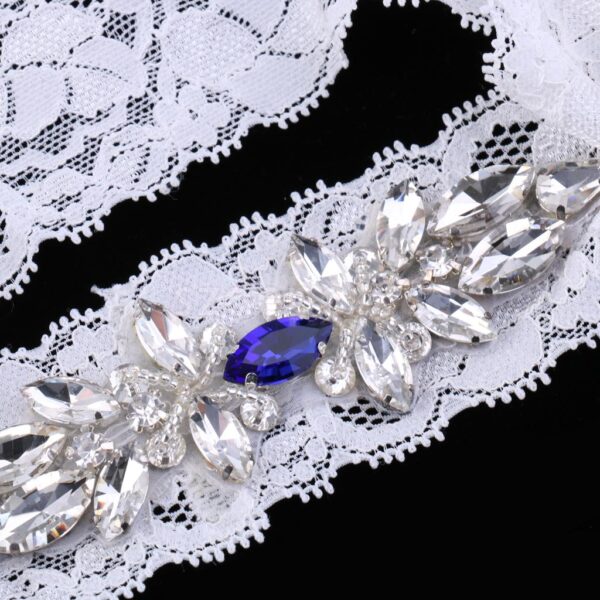 2pcs/Set Wedding Bridal Lace Flower Crystal Leg Garter Thigh Ring Accessory - Image 3