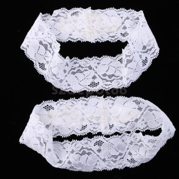 2pcs/Set Wedding Bridal Lace Flower Crystal Leg Garter Thigh Ring Accessory - Image 4