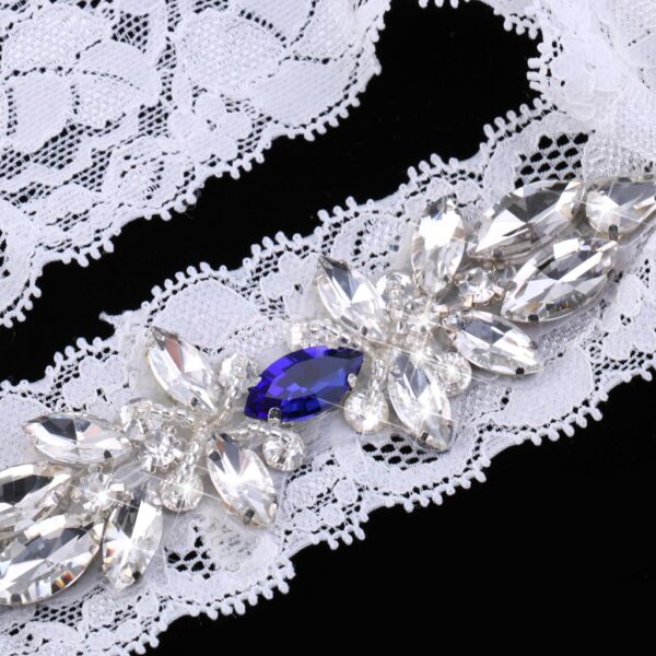 2pcs/Set Wedding Bridal Lace Flower Crystal Leg Garter Thigh Ring Accessory - Image 6