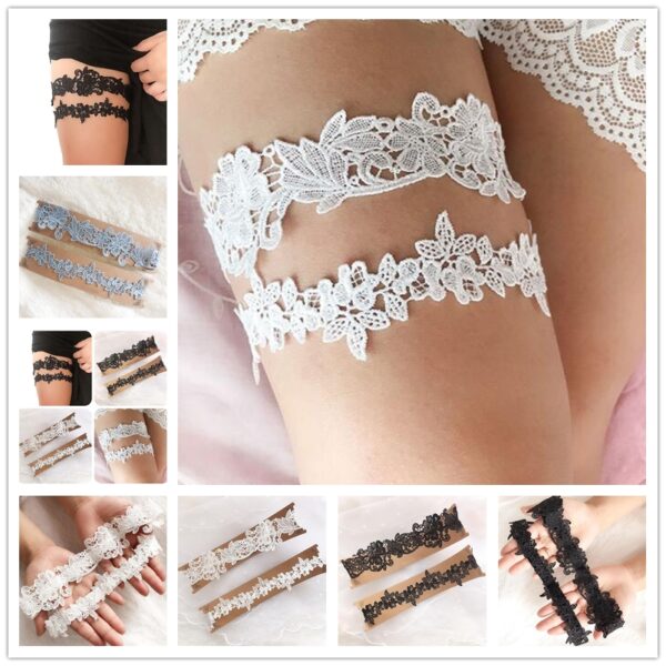 2pcs Women Bow Leg Ring Sexy Lingerie Lace Garter Belt Leg Loop Wedding Garters Bridal Female Cosplay Thigh Ring Stocking Belt - Image 5