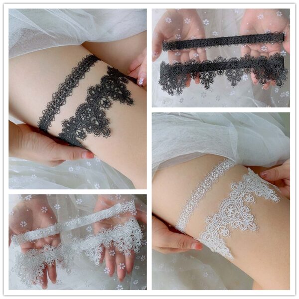 2pcs Women Bow Leg Ring Sexy Lingerie Lace Garter Belt Leg Loop Wedding Garters Bridal Female Cosplay Thigh Ring Stocking Belt - Image 6