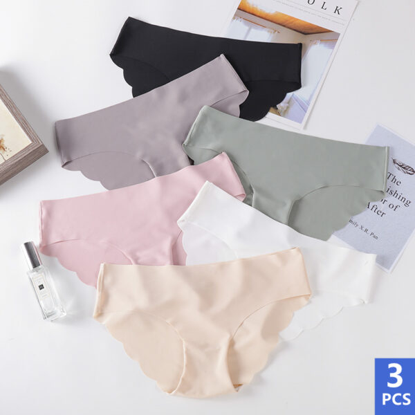 3PCS/Set Women's Seamless Ice Silk Briefs Women Panties Sexy Pantys Breathable Pantys low-waist Underwear For Girls Lingerie - Image 2