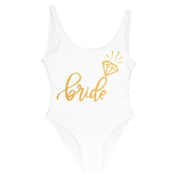 Bride Tribe Print One Piece Swimsuit For Women Bathing suit Female Lining Bikini Wedding Party Backless Beachwear Bikini - Image 6