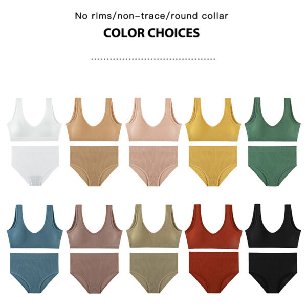 CINOON Sexy Seamless Lingerie Set Padded Bra Set Wireless Women's Underwear U-Shaped Backless Bralette Lingeries Soft Crop Top - Image 5