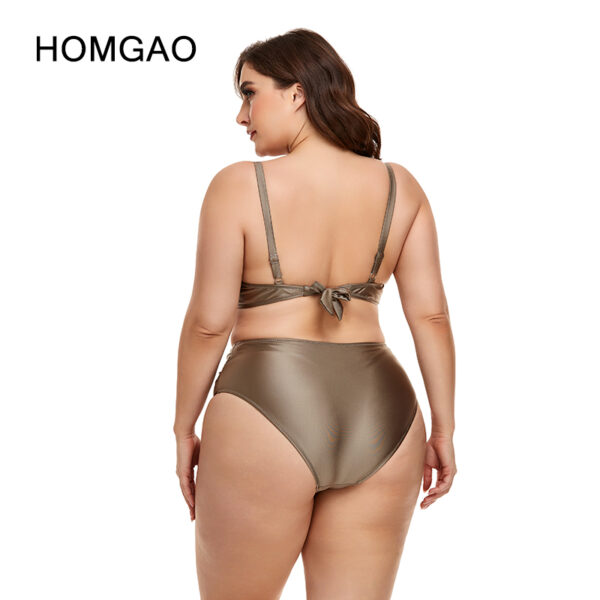 HOMGAO 2022 New Women Large Size Swimsuit Two Piece Bikini Set Sexy V-Neck Swimwear Bathing Suits Maillot De Bain Femme XL-4XL - Image 2