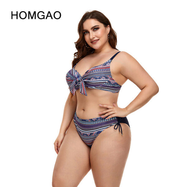 HOMGAO Print Push Up Bikini 2022 Women Swimsuit Sexy Mid Waist Swimwear Large Size Two Piece Bathing Suit Tankini Beachwear - Image 2