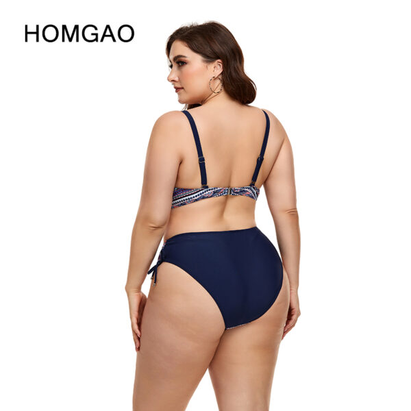 HOMGAO Print Push Up Bikini 2022 Women Swimsuit Sexy Mid Waist Swimwear Large Size Two Piece Bathing Suit Tankini Beachwear - Image 3