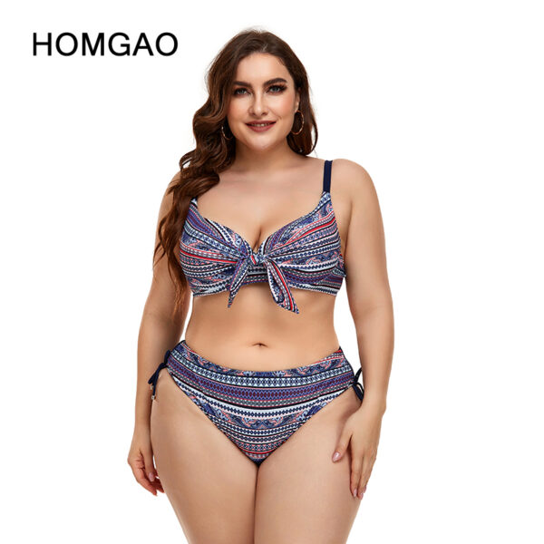 HOMGAO Print Push Up Bikini 2022 Women Swimsuit Sexy Mid Waist Swimwear Large Size Two Piece Bathing Suit Tankini Beachwear