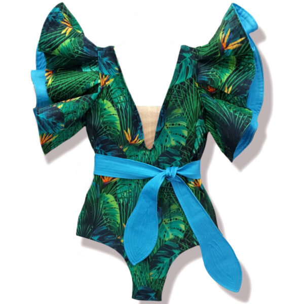 Halloween One Piece Swimsuit 2022 Sexy Swimwear Women Swimsuit Ruffle Shoulder Bathing Suit Beachwear Monokini Swim
