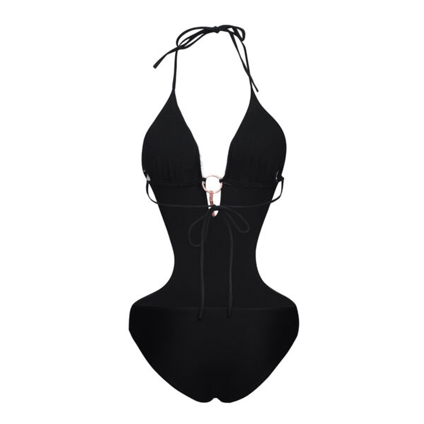 Lace Up Printed Padded One Piece Swimsuit Women Sexy Push-up Backless Monokini Swimwear Biquini 2021 Mujer Female Bathing Suit - Image 3