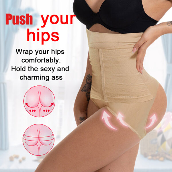 NINGMI Women Butt Lifter Body Shaper Waist Trainer Shapewear Push Up Strap Tummy Control Panties Butt Enhancer Lingerie Set - Image 2