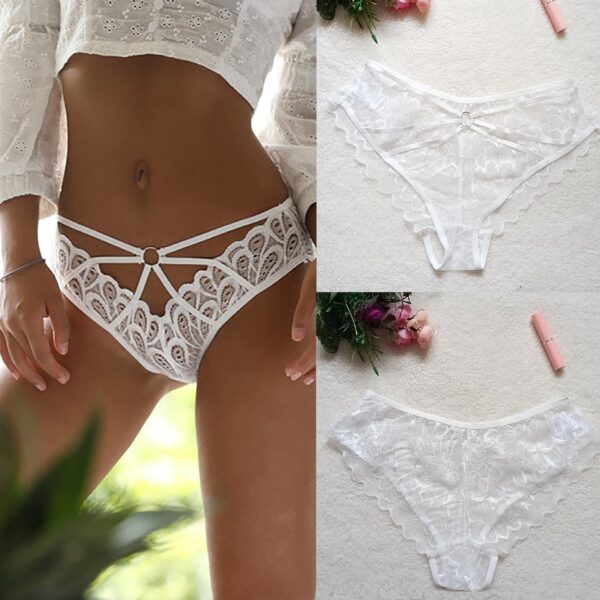 New G-string Thongs Low-rise Bandage Lace Panties for Sexy O Ring Transparent Women Bikini Briefs Knickers Seamless Underwear