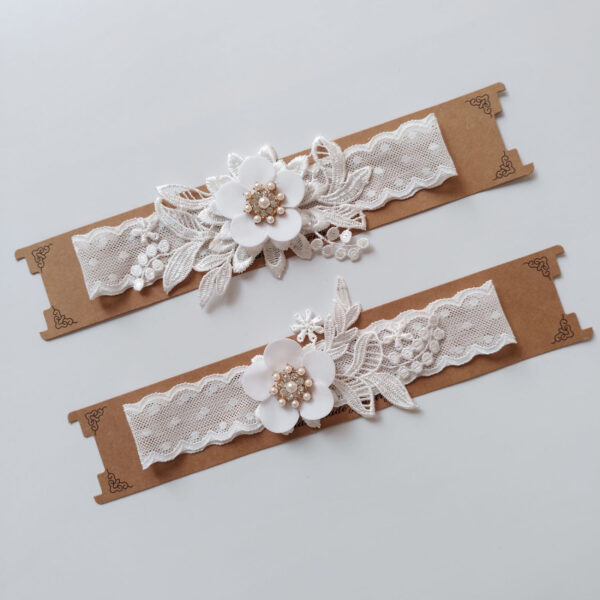 New Wedding Bridal Garter Rhinestone Pearl Flower Garters Decorations For Bride And Bridesmaid - Image 3