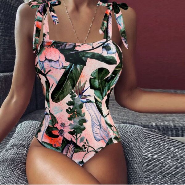 Printed Beach Swim Suit Sexy Bandag One Piece Swimsuit 2022 Push Up Swimwear Women Monokini Bathing Suit Women Summer Beach Wear - Image 3