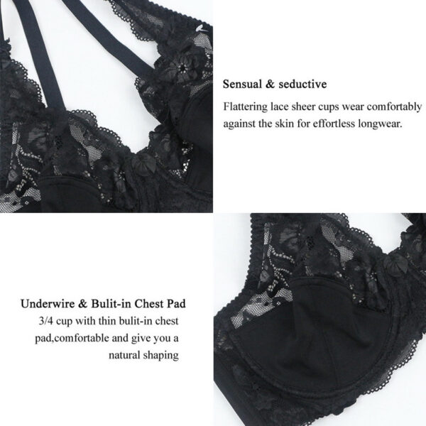 Push Up Bra Ultrathin Lace Bralette For Push Up Woman Brassiere Adjustable Full Cup Bras Underwear Girls C D Cup Bras Plus Size - Image 6