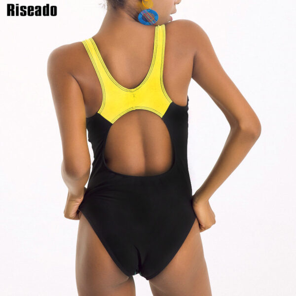 Riseado Sports One Piece Swimsuit 2022 Competition Swimwear Women Patchwork Swimming Suits for Women Racerback Bathing Suits XXL - Image 2