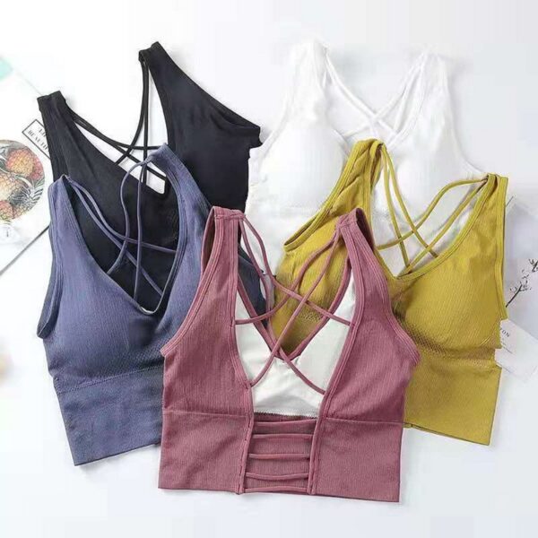 Seamless Anti-sweat Shockproof Padded Sports Bras Breathable Sports Bra for Women Yoga Gym Running Fitness Workout Sports Top - Image 2