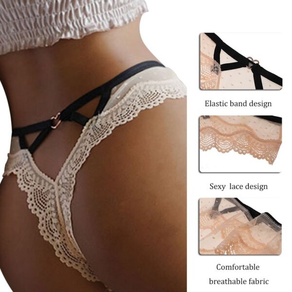 Sexy Lace Panties Transparent Heart Underpant Hollow Out Thong Female Seamless G-String Women Underwear Female Lingerie - Image 6