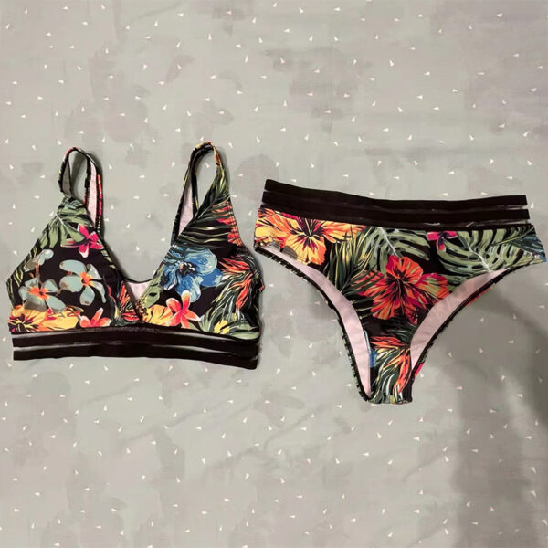 Sexy Leaves Printed Bikini 2022 Push Up Swimsuit Women Two Pieces Swimwear Brazilian Bikini Set Female Beachwear Bathing Suit - Image 5