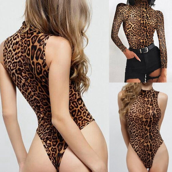 Sexy Leopard Swimsuit For Women Swimwear One Piece Bodysuit Push Up Halter Bathing Suits Swim Suit Female Beachwear - Image 4