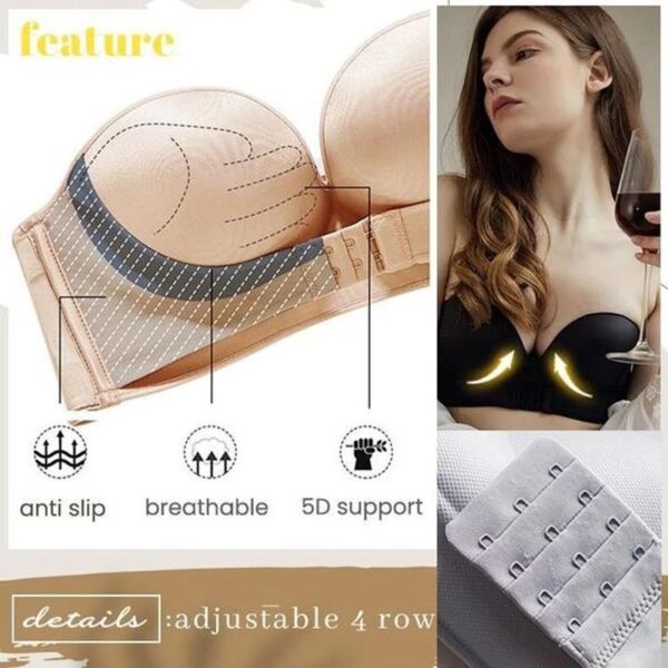 Sexy No Shoulder Straps Non-Slip Ladies Bras Invisible Seamless No Steel Ring Female Underwear Effective Push Up Chest - Image 3