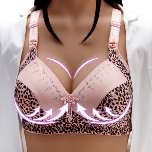 Sexy Push Up Plus Size Bra Leopard Print Brassiere Wire Free Thin Bralette Comfortable Bras For Women Hot Sale Underwear - Image 4