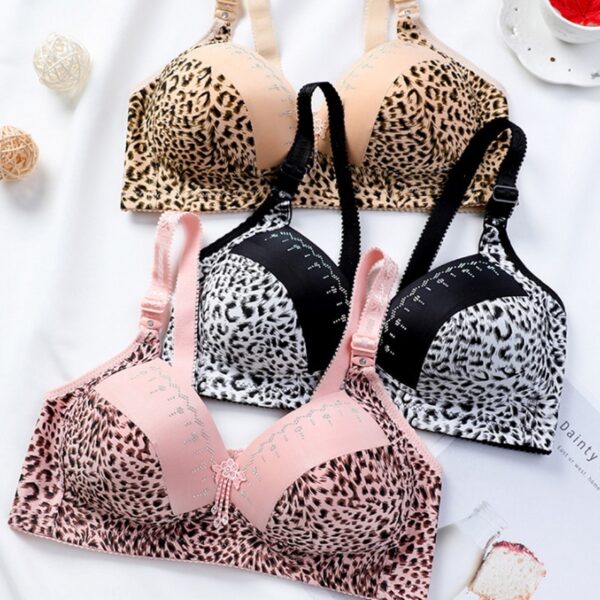 Sexy Push Up Plus Size Bra Leopard Print Brassiere Wire Free Thin Bralette Comfortable Bras For Women Hot Sale Underwear - Image 5