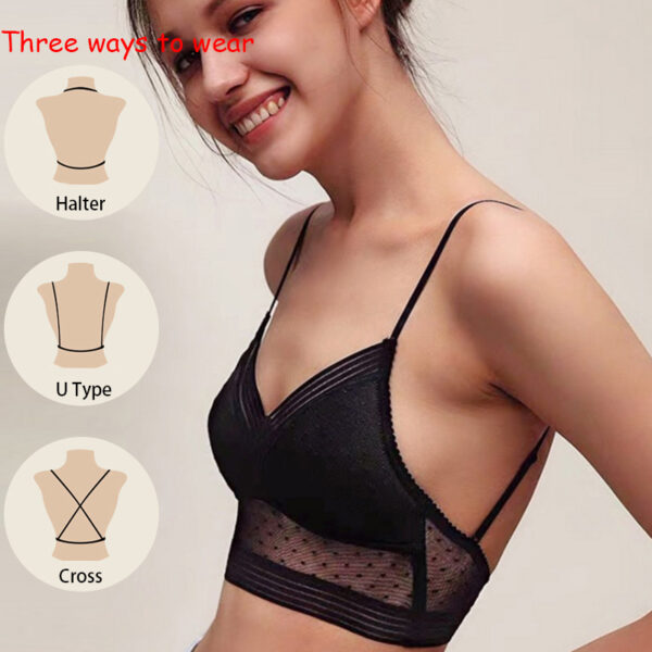 Sexy Seamless Bras For Women Plus Size Underwear Thin Lace Mesh U Backless Bralette Top Comfort Wireless Invisible Bra Lingerie - Image 3