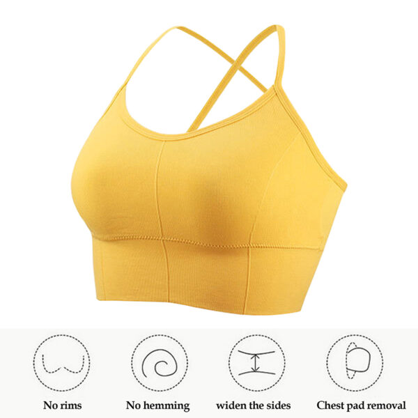 Sexy bra Top Women Cross Strap Sports bra High Impact For Gym Fitness Female Pad Sportswear Tank Top Yoga Push Up Crop Top - Image 6