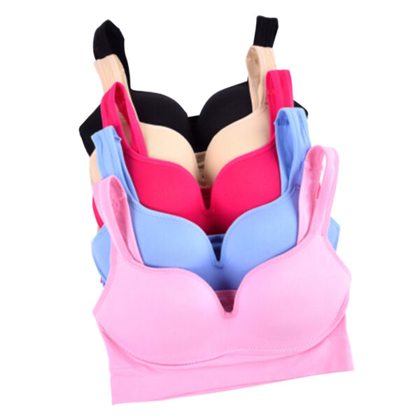 Sports Bra Ladies Padded Push up Yoga Fitness Daily Wear Wire Free Bra Seamless Full Cup Solid Sports Tops 5 Colors - Image 2