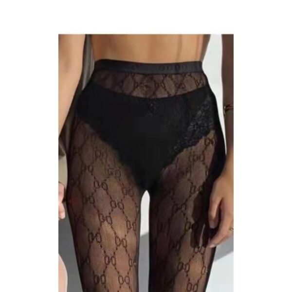 Stockings For Women Letter Print Tights Sexy Fishnet Pantyhose Fashion Luxury Design Pants Lady's Tight Underwear - Image 2