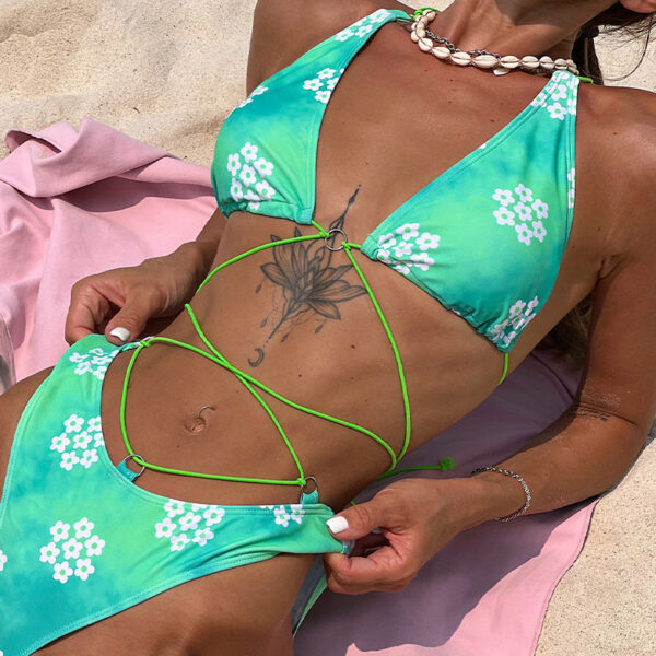 String Ficelle Bikini Set Sexy Ring Spaghetti Swimsuit Women Swimwear 2022 Bathing Suit Two Piece Beach Summer Swim Fashion