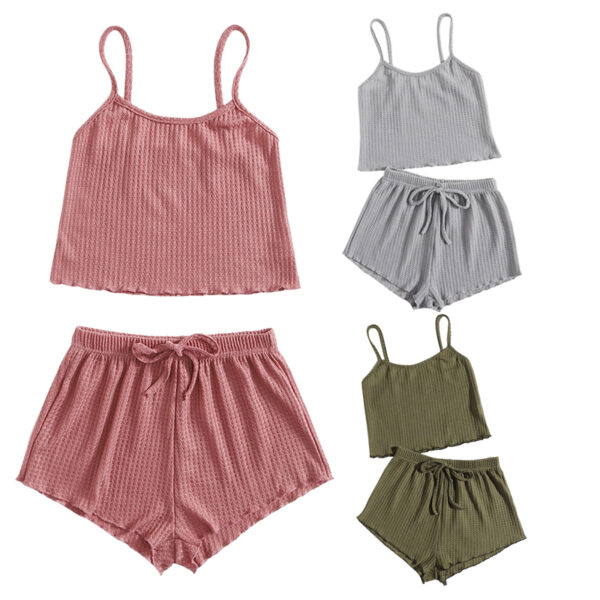 Summer Pajamas Set For Women Soft Comfortable Short Sleeve T-Shirts & Shorts Loose Home wear Strap Underwear - Image 4